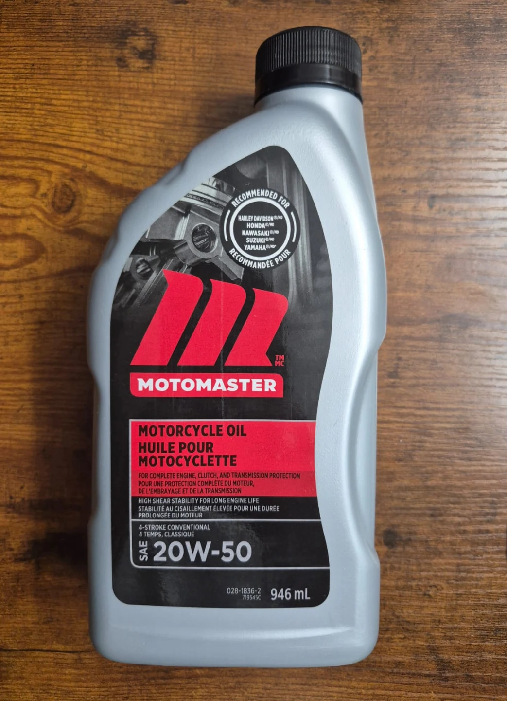 Motomaster Motorcycle Oil 20W-50 946 ML