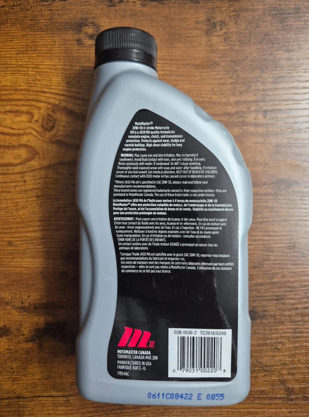 Motomaster Motorcycle Oil 20W-50 946 ML - photo 2