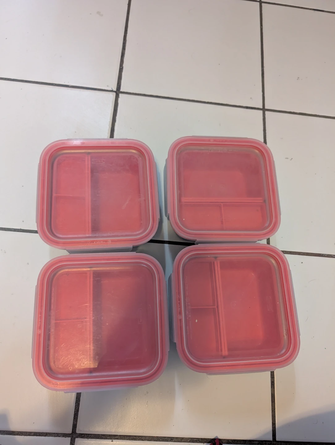 Set of 4 Divided Food Storage Containers