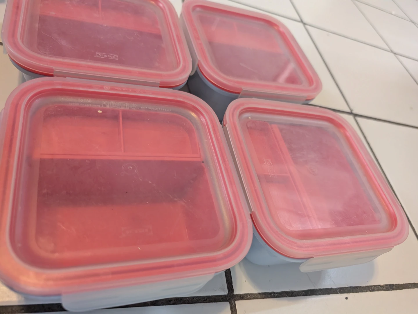 Set of 4 Divided Food Storage Containers - photo 4