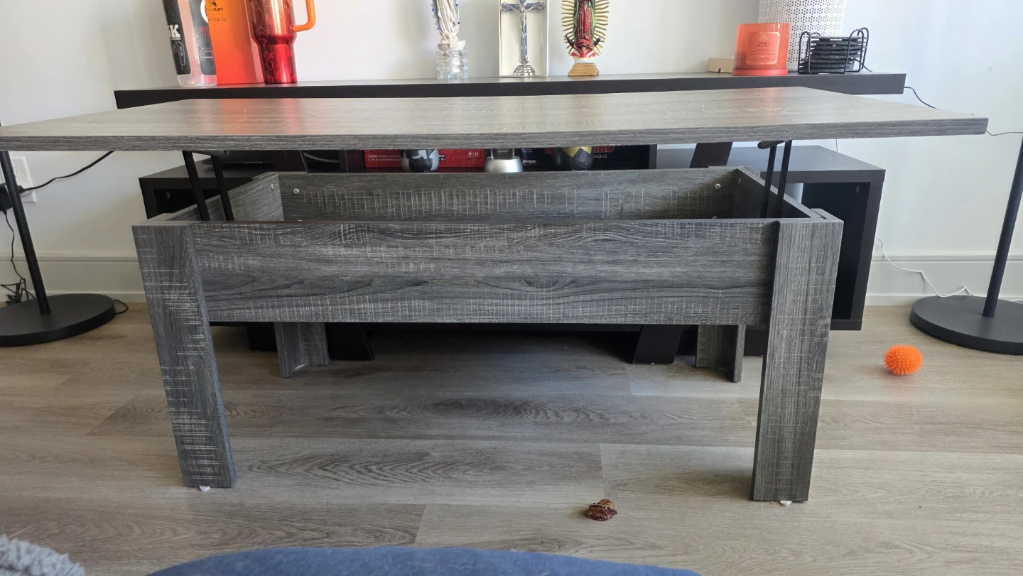 Lift Top Coffee Table - Grey Wood Grain - photo 4