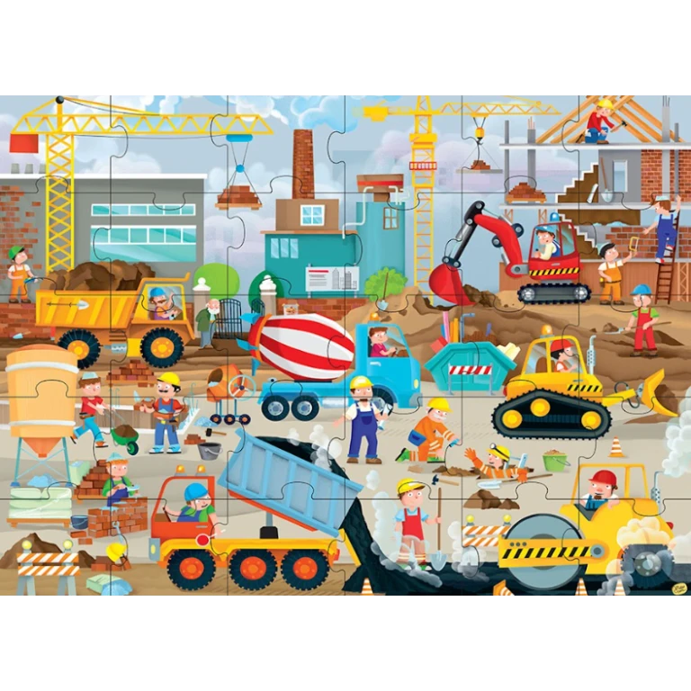 Sassi Construction Site Vehicles Book + Giant Puzzle - photo 2