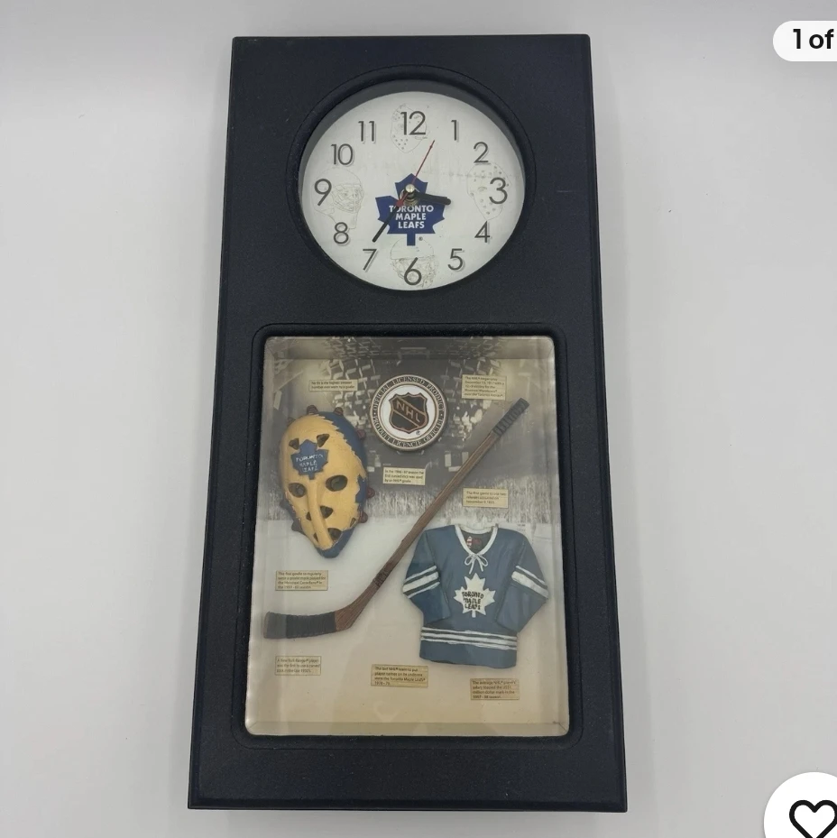 Toronto Maple Leafs Hockey Clock Shadow Box Memorabilia - photo 2
