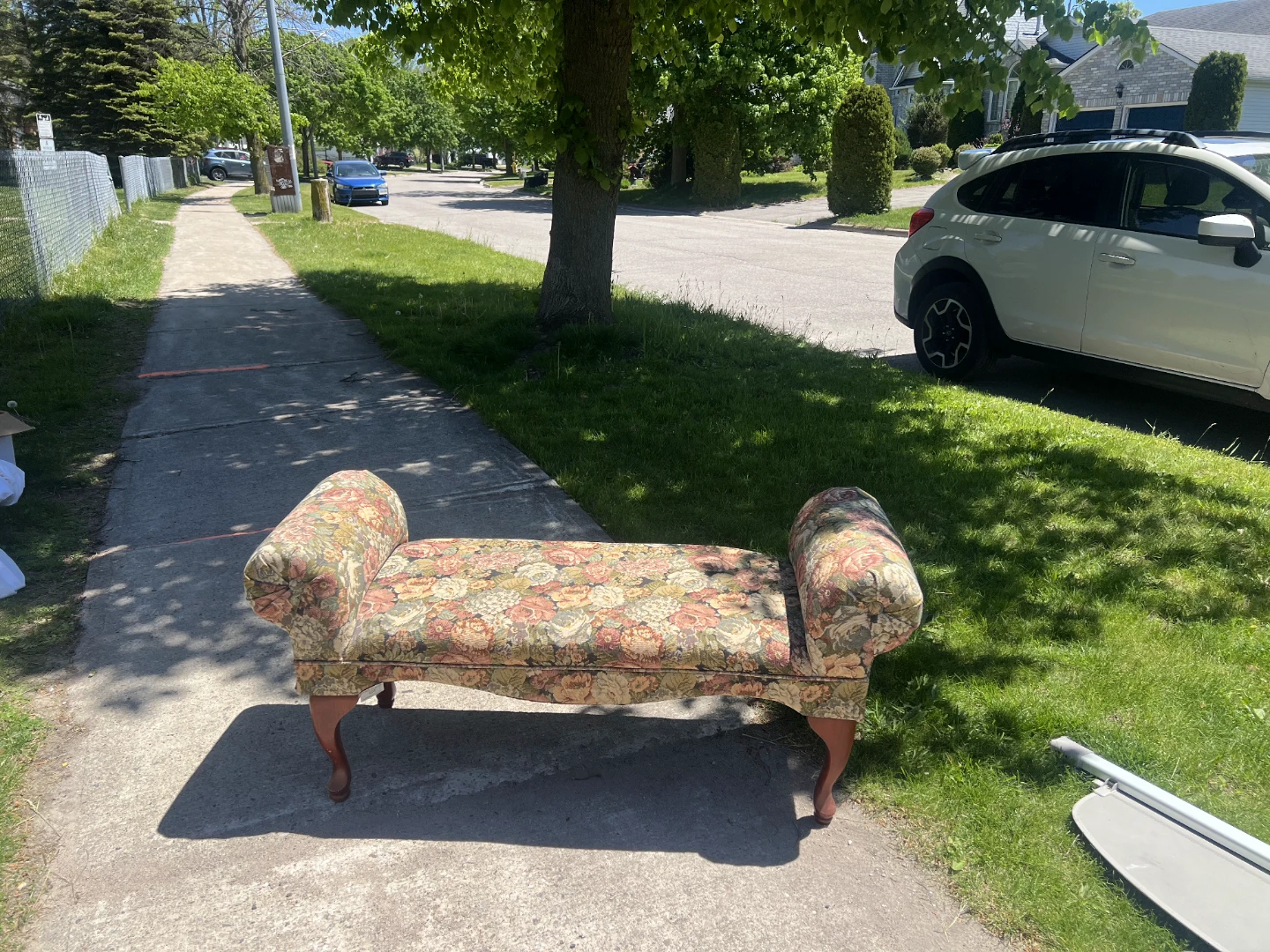 Floral Chaise Lounge Bench
