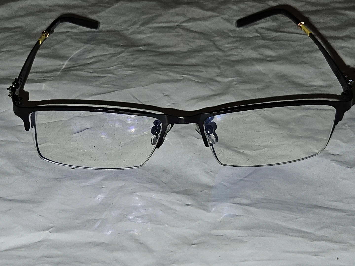 Men's Black Semi-Rimless Eyeglasses