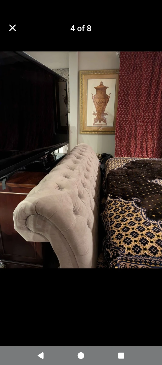 Tufted Upholstered Headboard and Baseboard - photo 2
