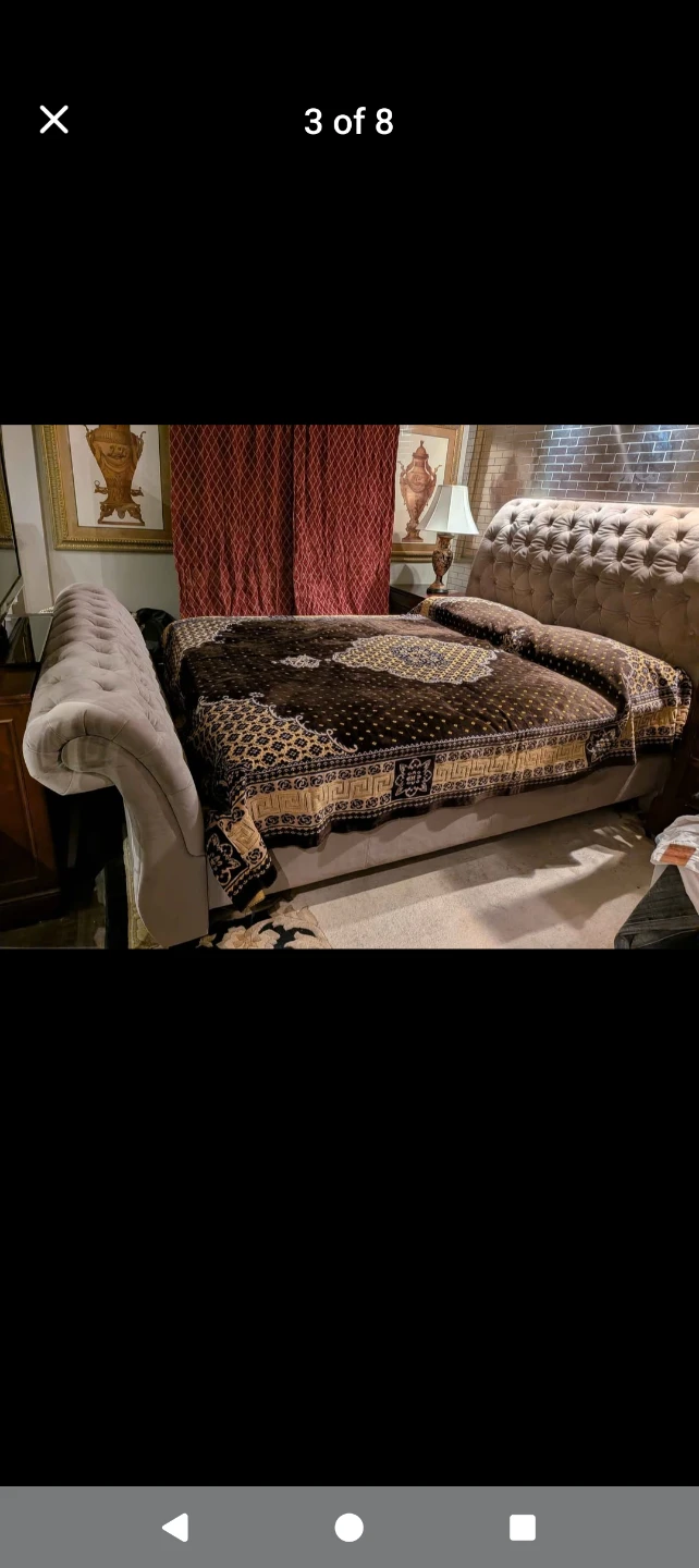 Tufted Upholstered Headboard and Baseboard - photo 5