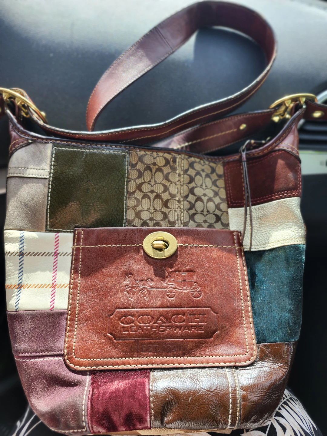Coach Bleeker Patchwork Leather Shoulder Bag