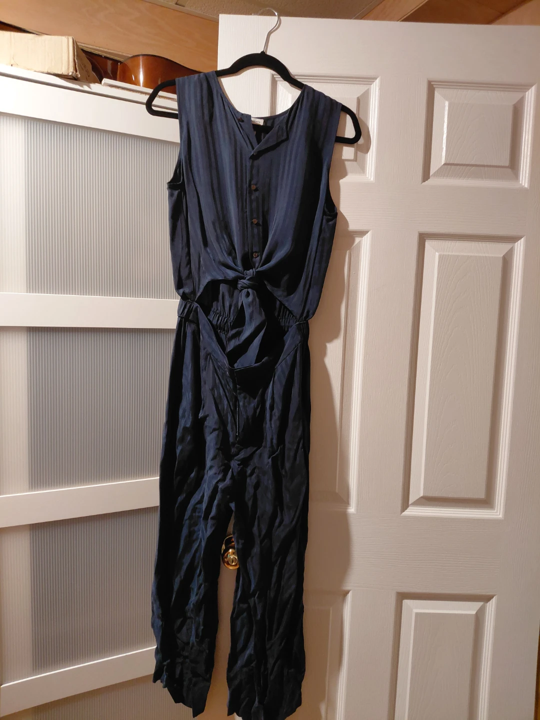 Club Monaco Navy Striped Jumpsuit Size 2
