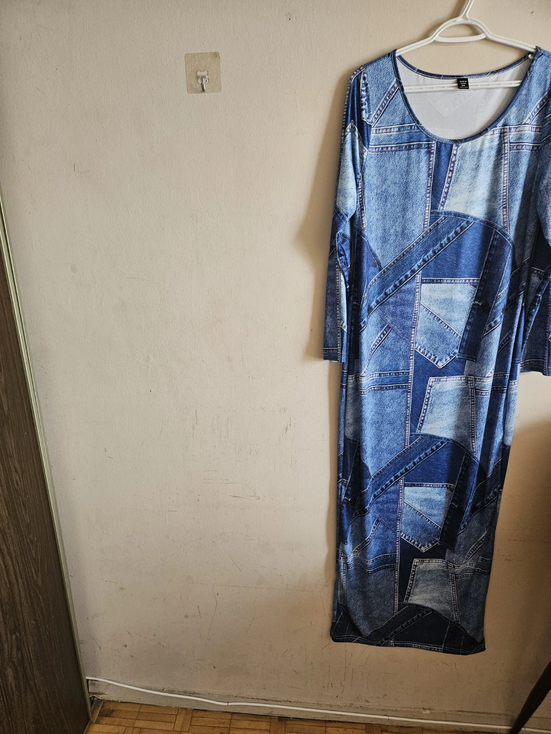 Shein Denim Patchwork Maxi Dress
