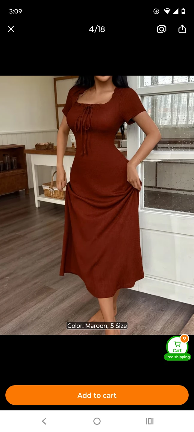 Ladies XL Gorgeous Burnt Orange Casual Dress With Ruffle detail