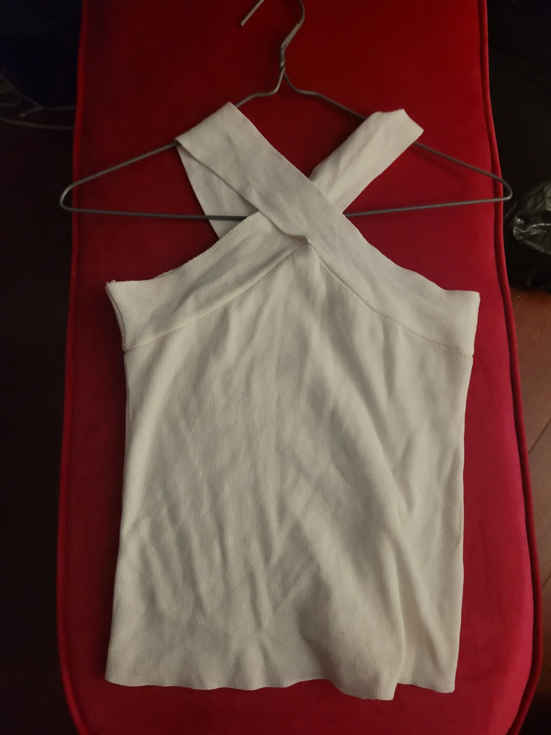 Cream Ribbed Halter Neck Top - photo 3