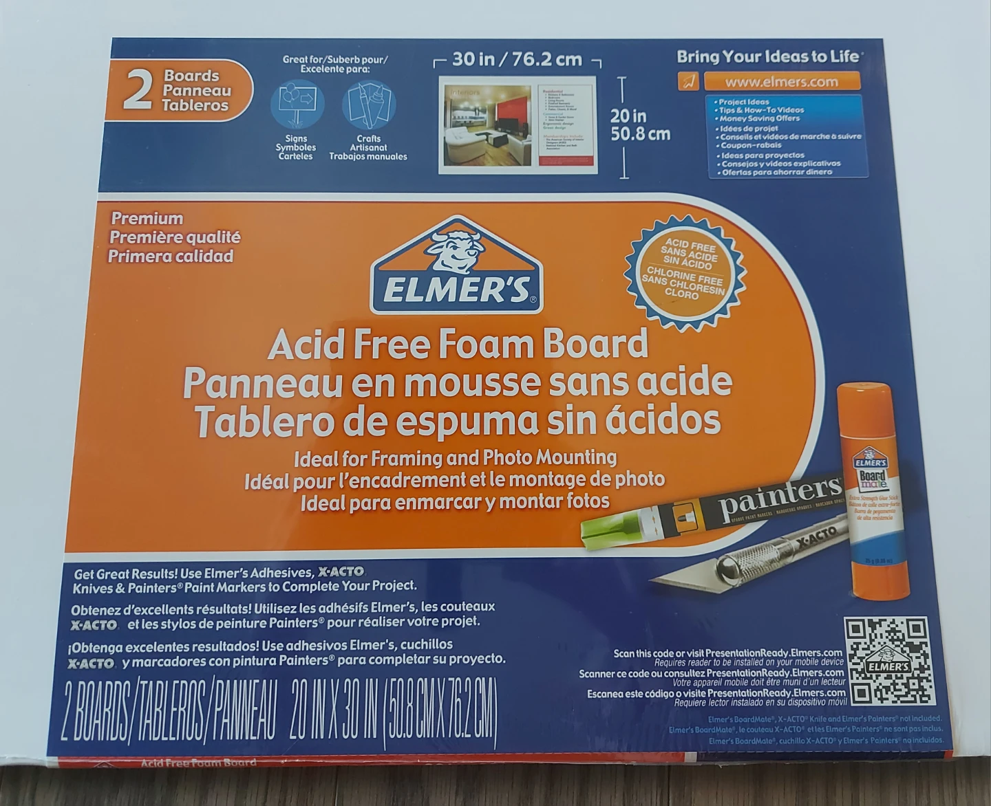 Elmer's Acid Free Foam Board - 2 Boards, 30" x 20"