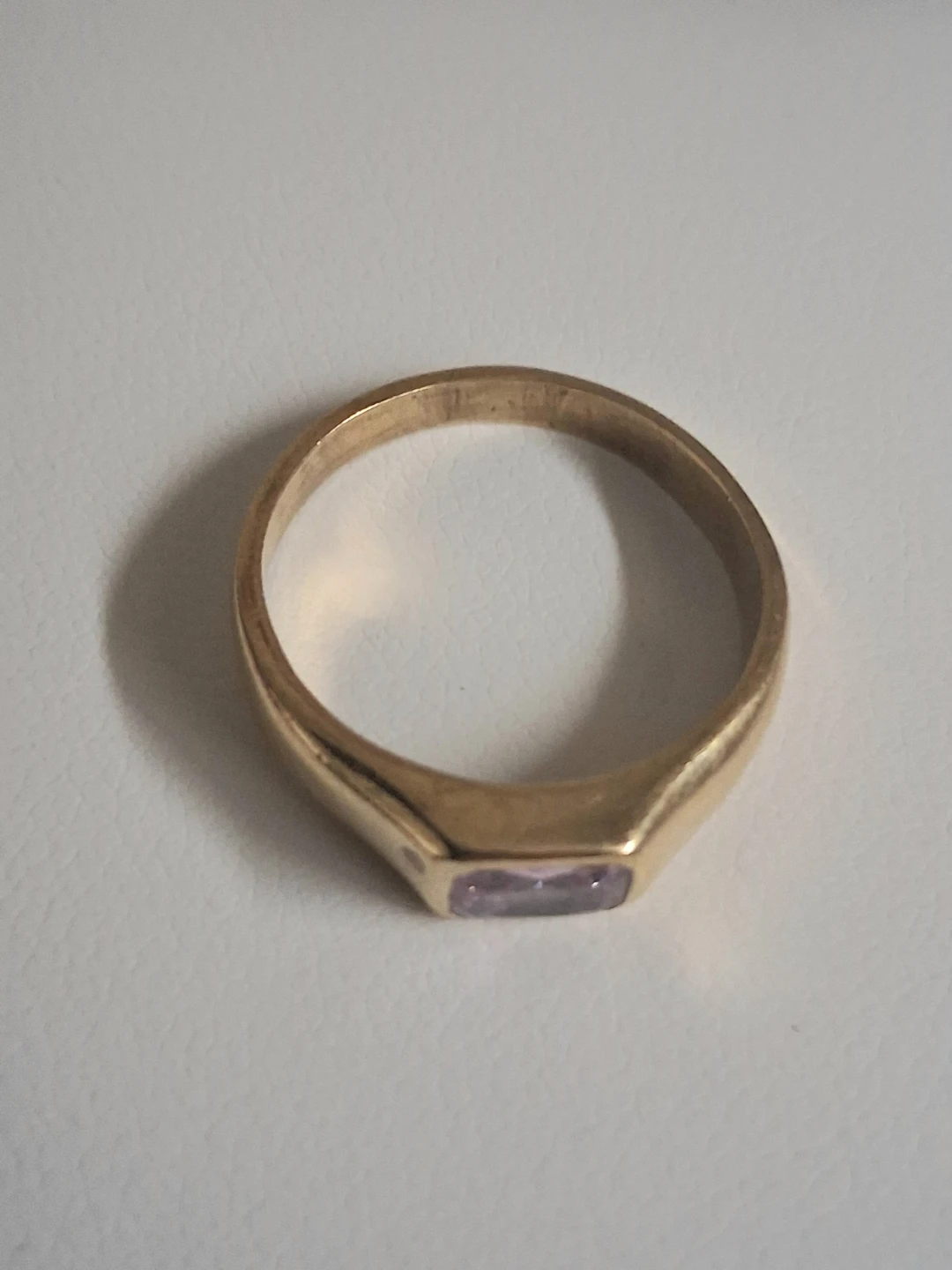GOLD-TONE RING WITH ROSE QUARTZ STONE - photo 3