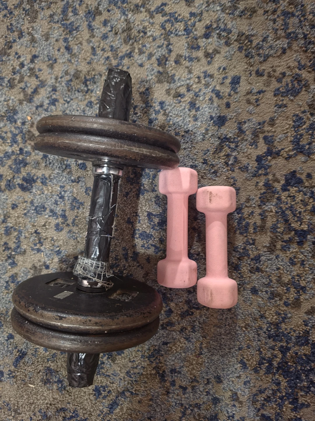 Adjustable Dumbbell Set with Pink Hand Weights