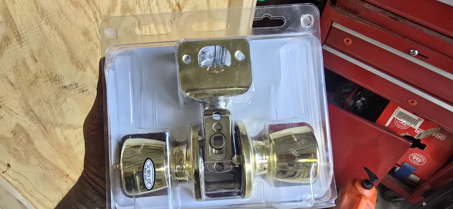 Brass Entry Door Knob Lock Set