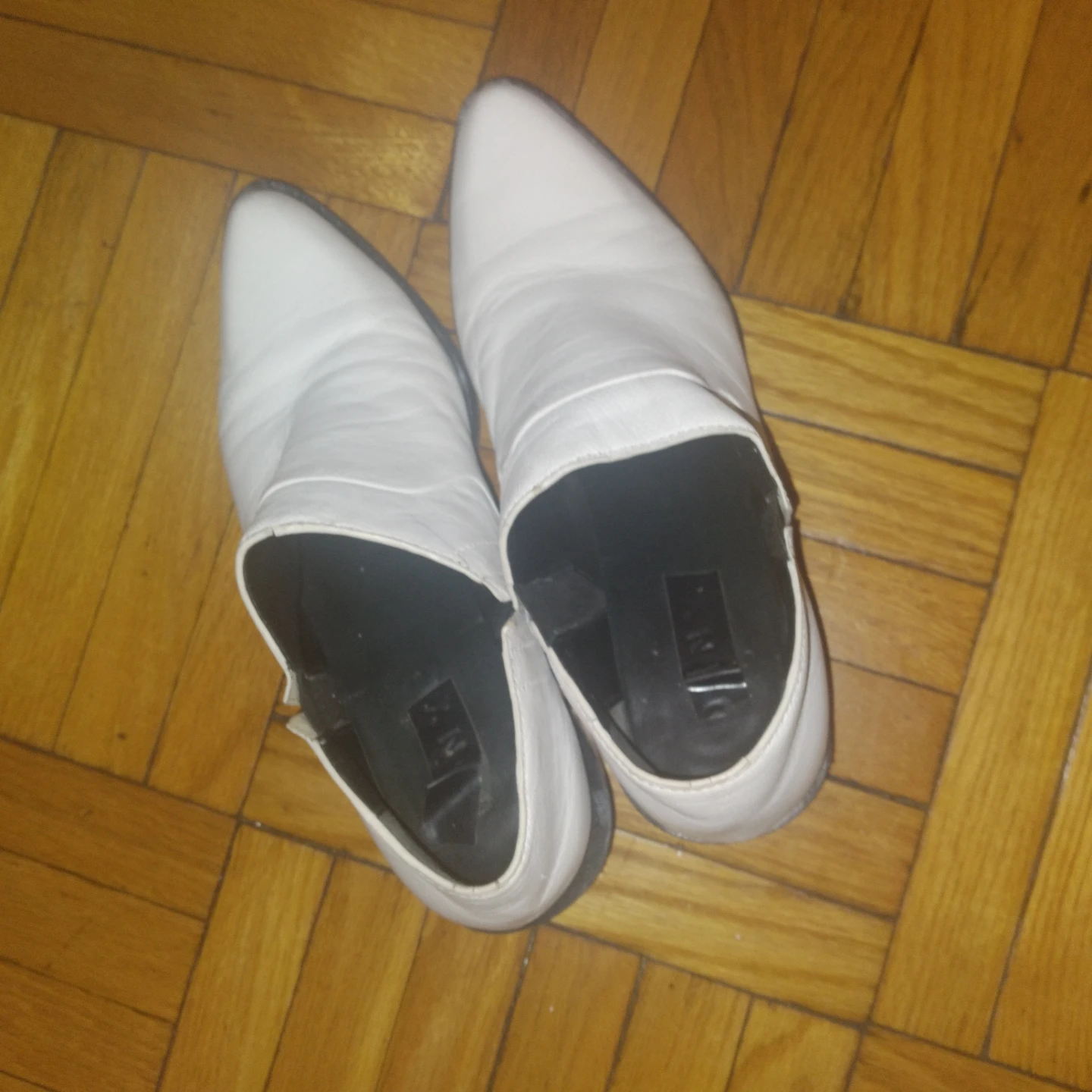 DKNY White Ankle Boots