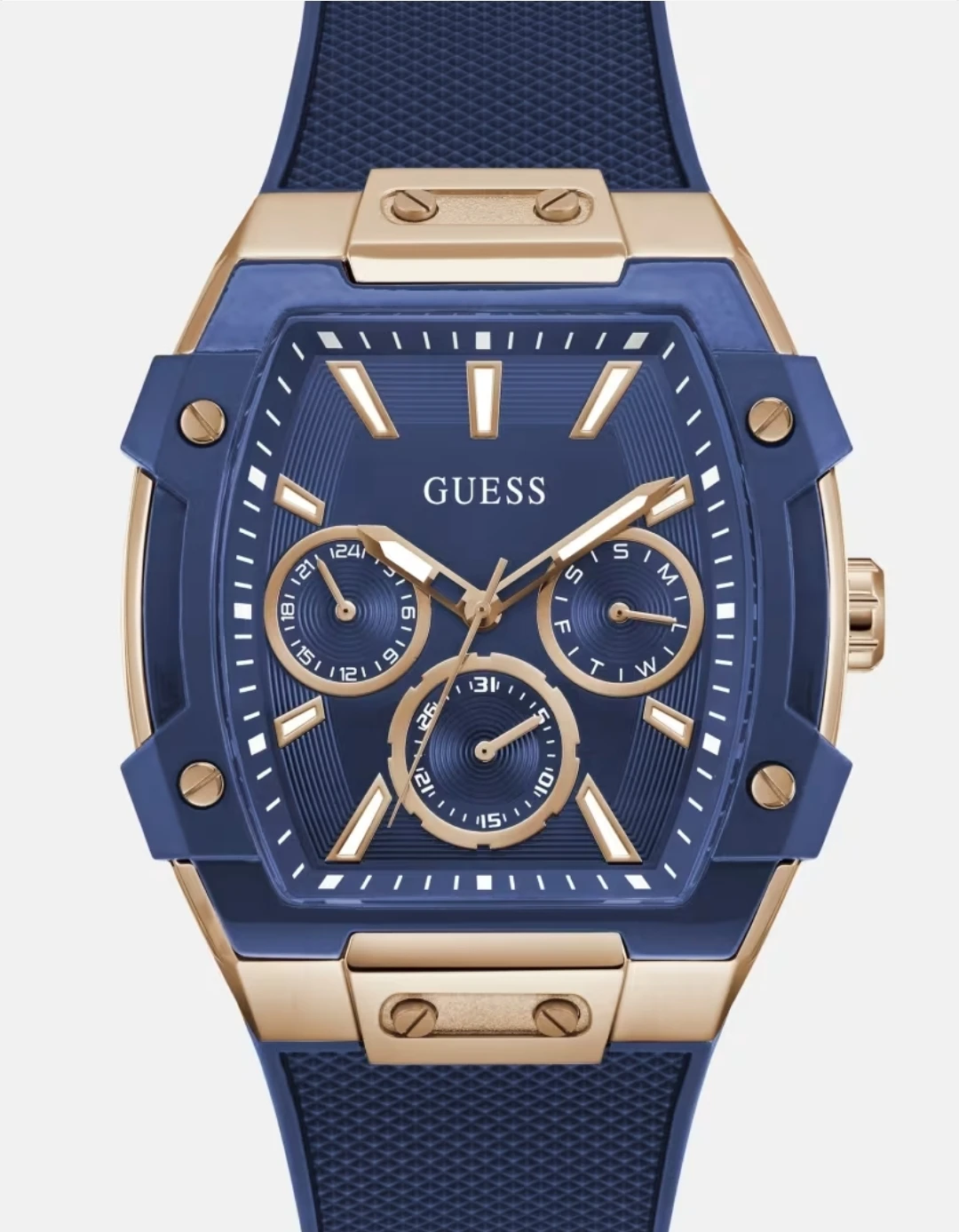 Guess Blue and Rose Gold Chronograph Watch