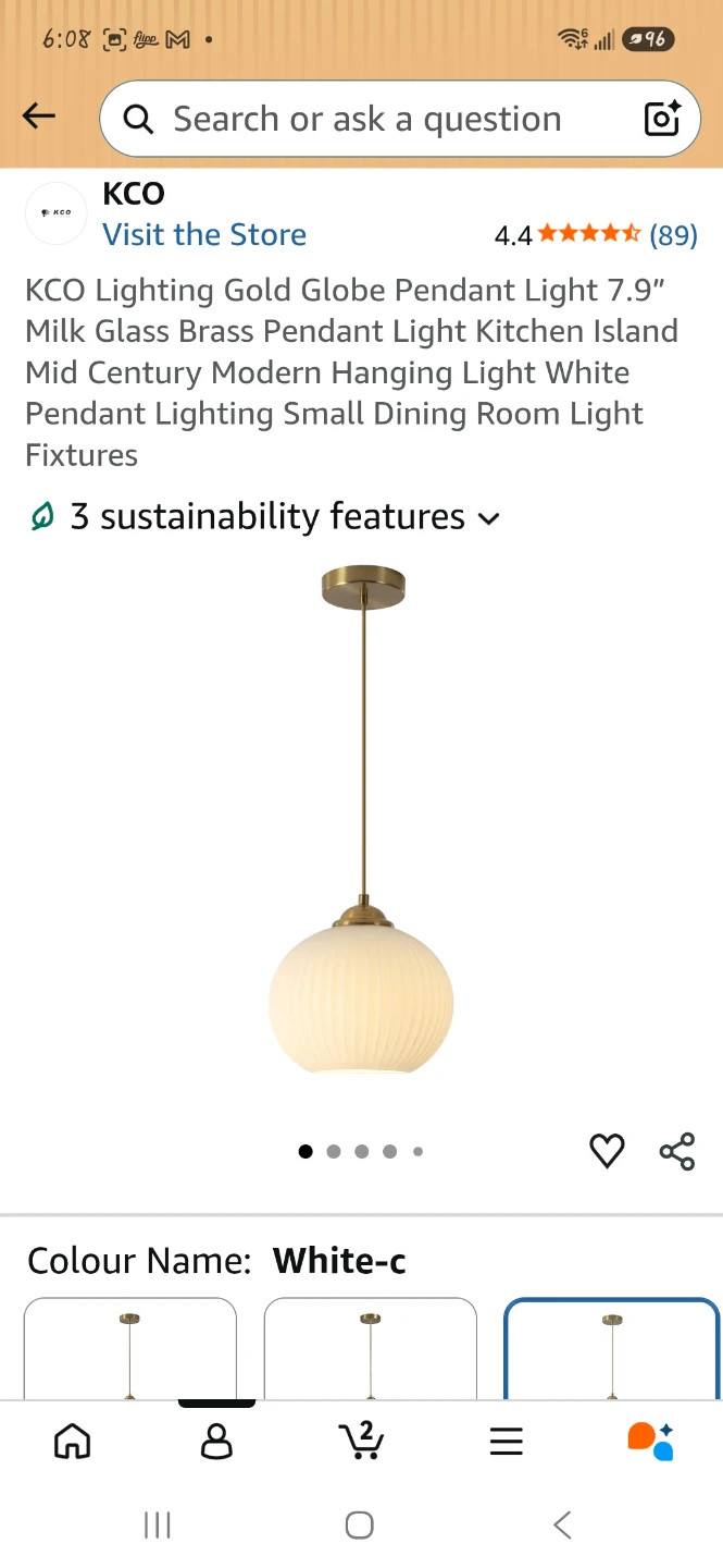 Gold Globe Pendant Light