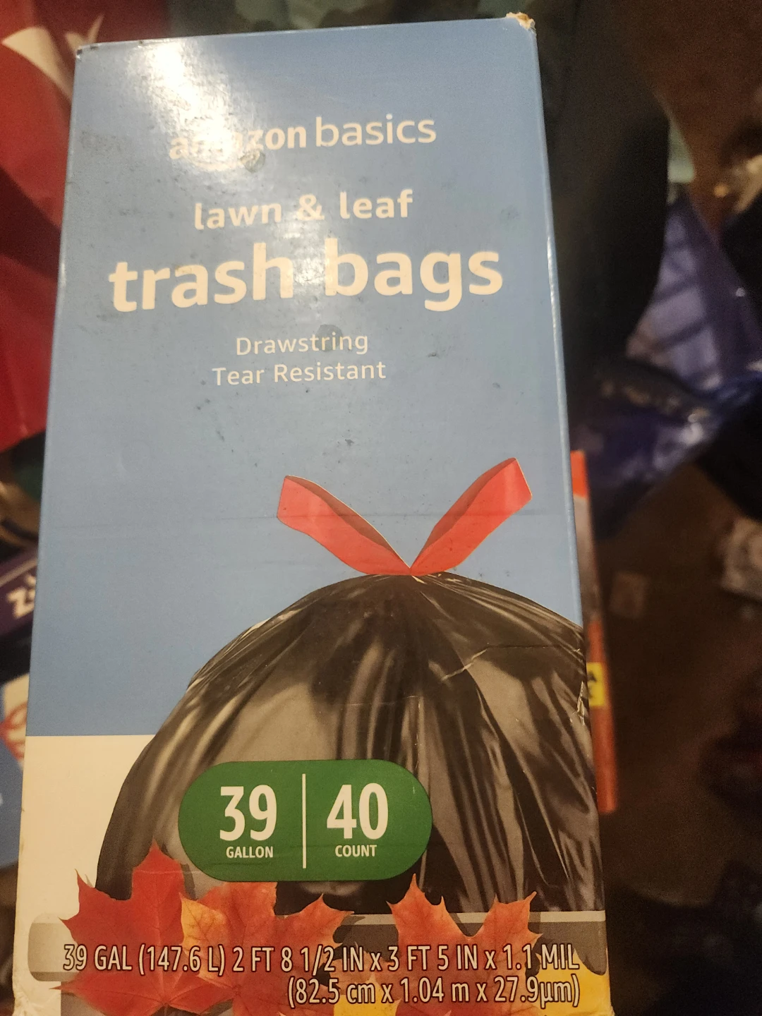 Amazon Basics Lawn & Leaf Trash Bags - 39 Gallon, 40 Count