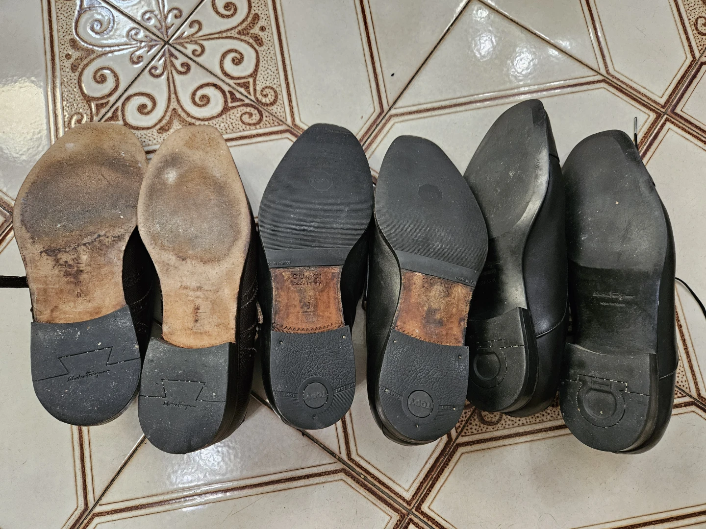 3 shoes .Ferragamo and gucci..size 9.5/10 - photo 5