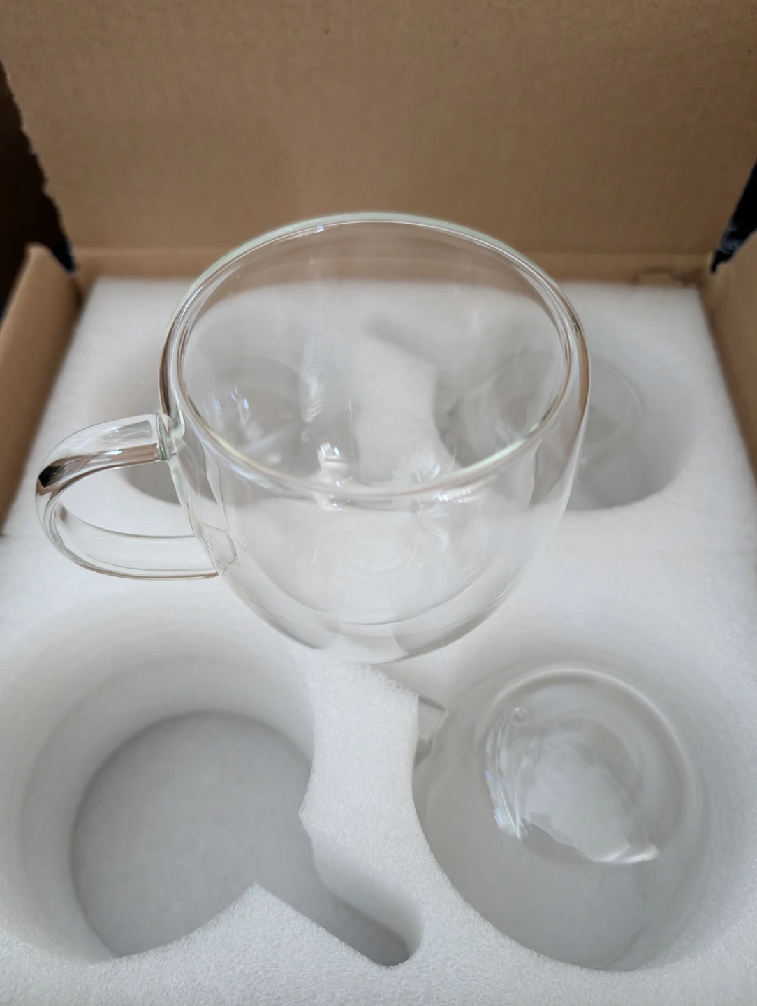 Set of 4 Double Wall Glass Coffee Cups