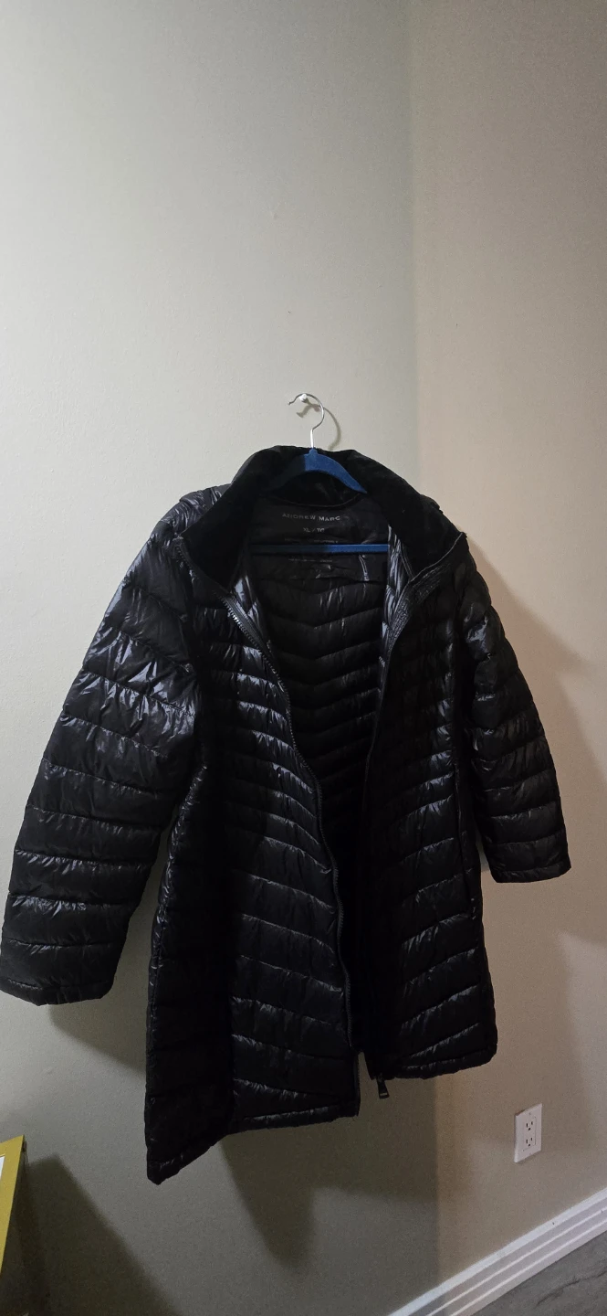 Andrew Marc Black Lightweight Down Packable Jacket XL