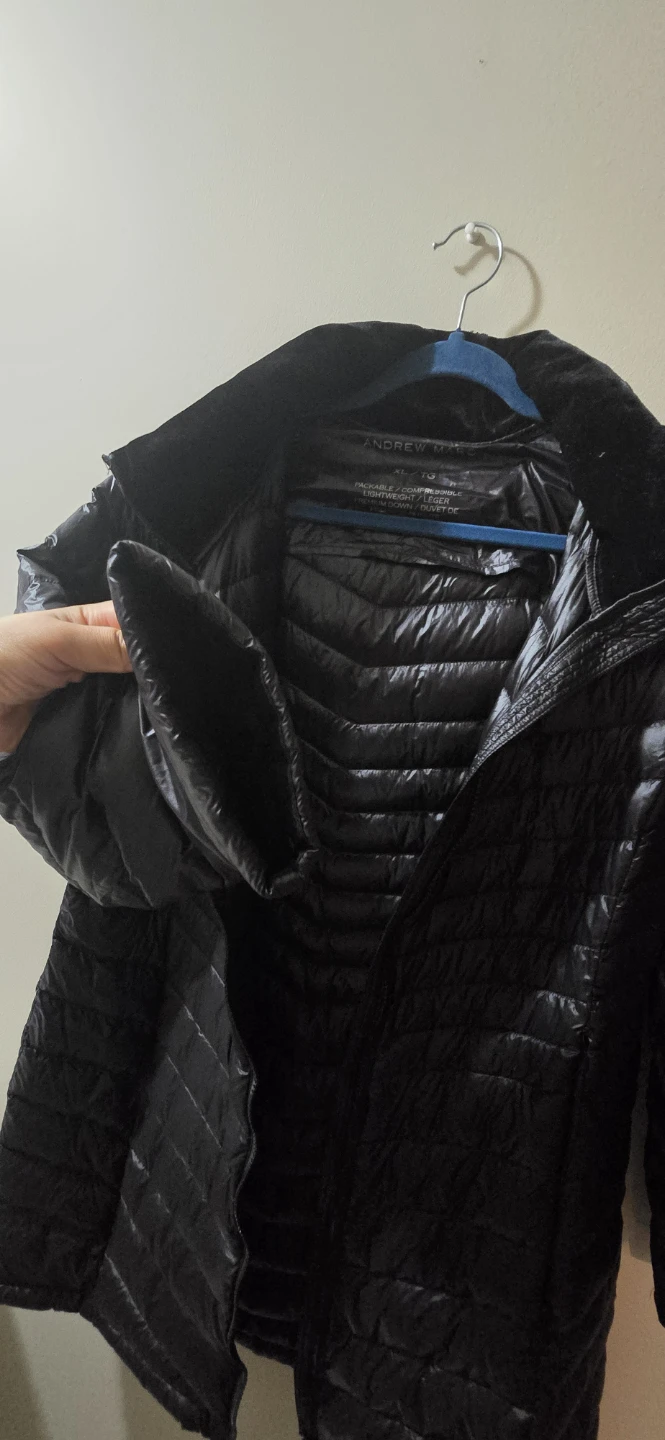 Andrew Marc Black Lightweight Down Packable Jacket XL - photo 4