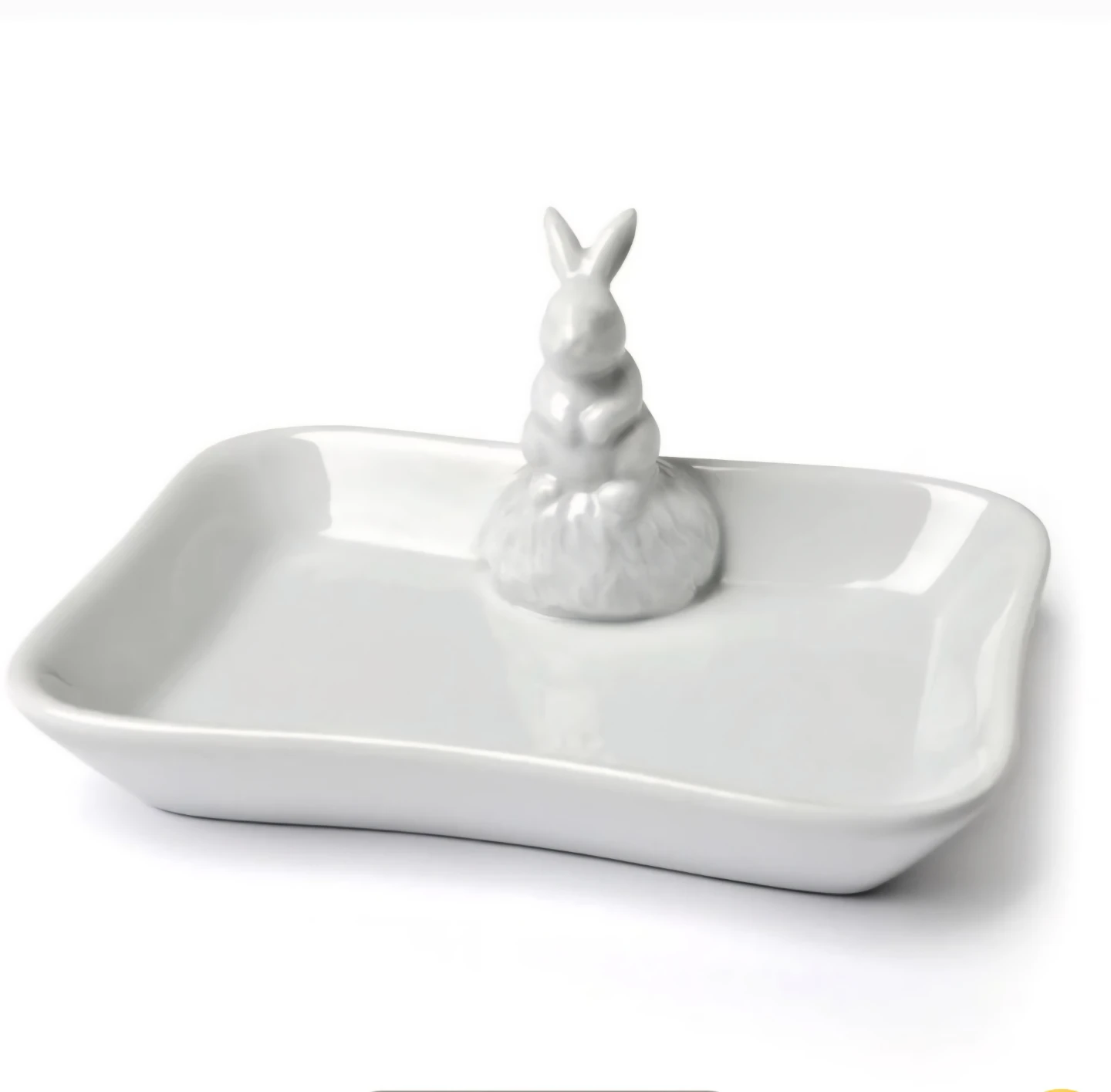White Porcelan *Abbott* Bunny Dish.