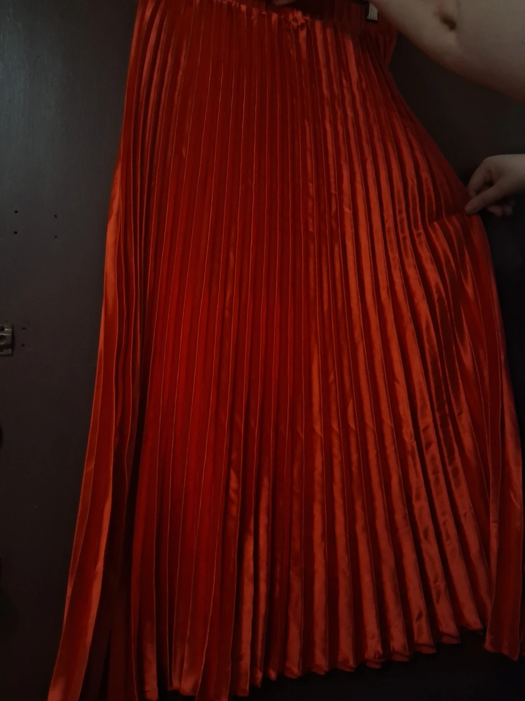 Red Pleated Skirt