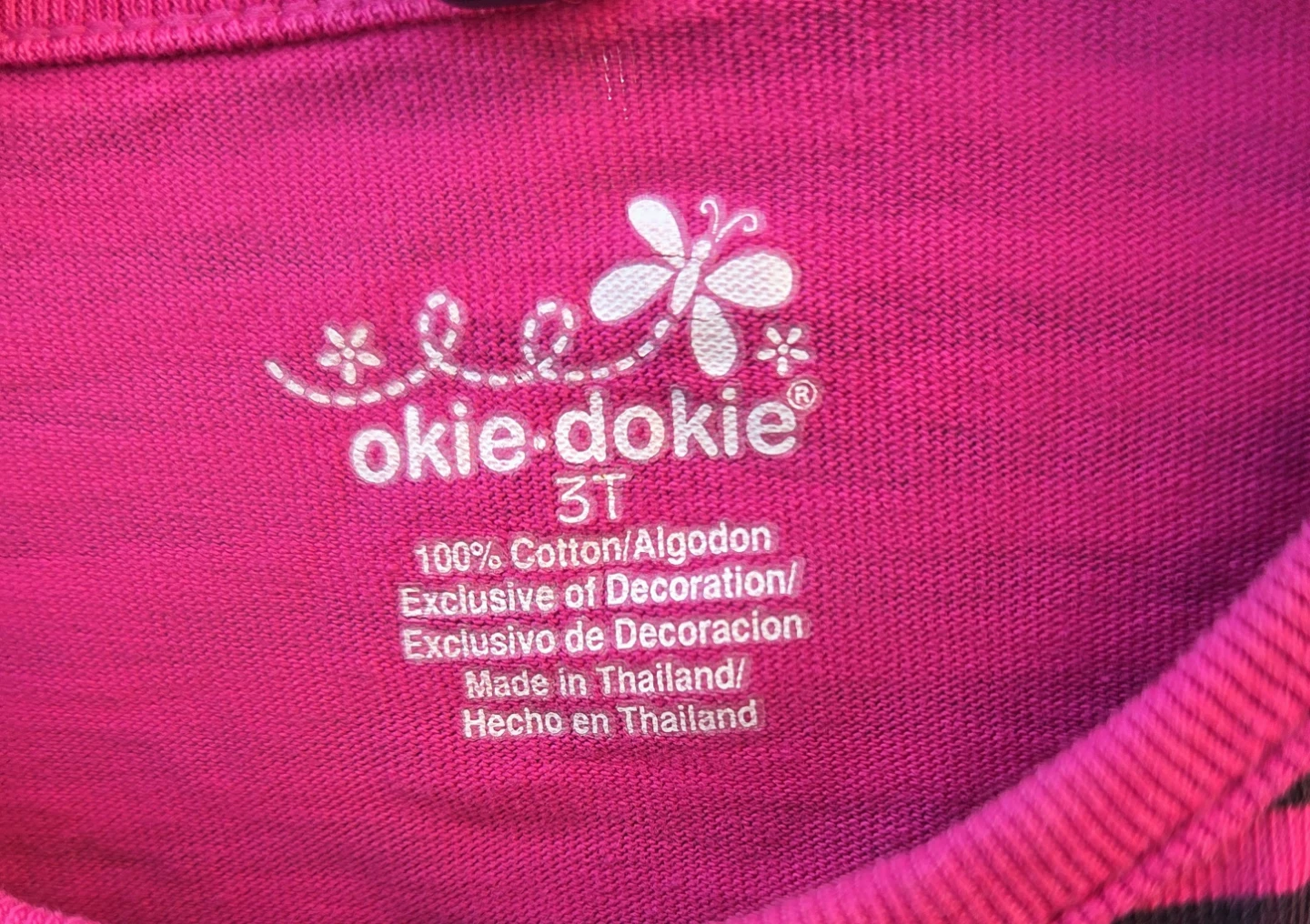 Okie Dokie Girls Striped T-Shirt Size 3T - photo 3