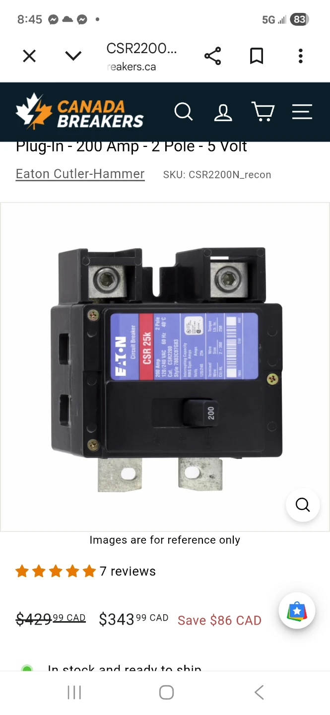 Eaton CSR 25k Circuit Breaker