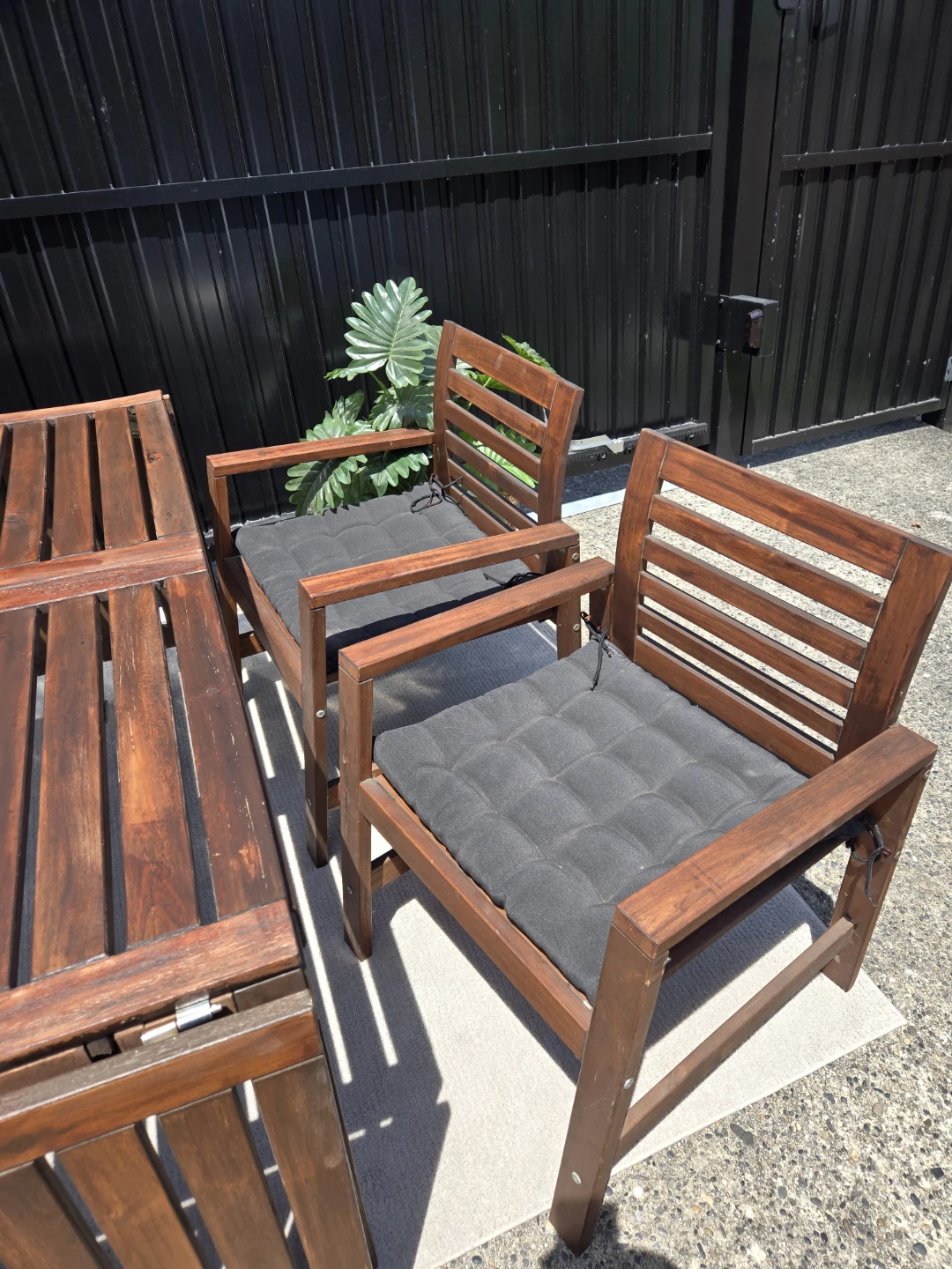 Newly refinished ikea applaro patio set - photo 2