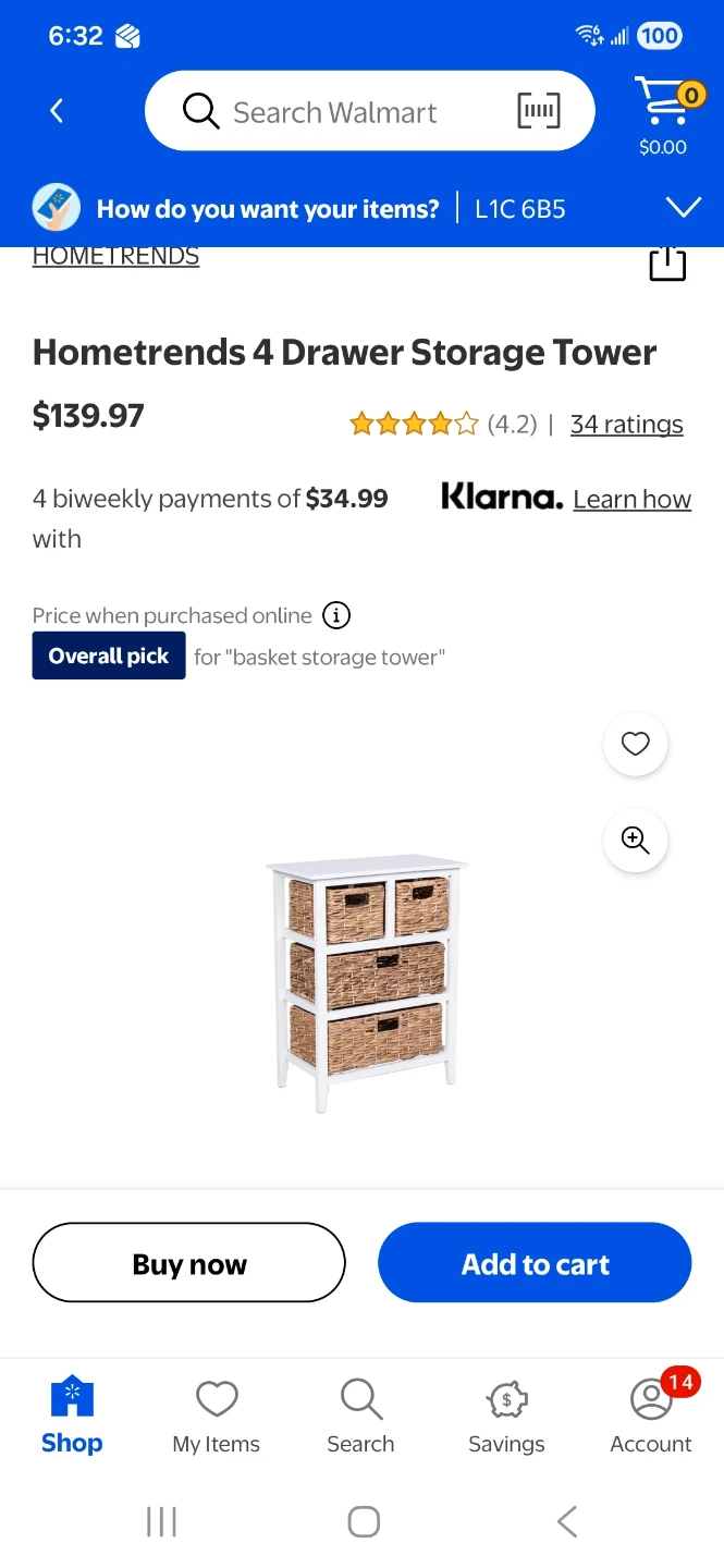 Hometrends 4 drawer storage tower - photo 2