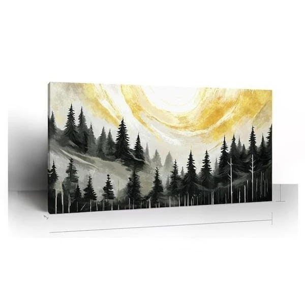 Forest Landscape Canvas Art Print HUGE! 58 X 29 INCHES