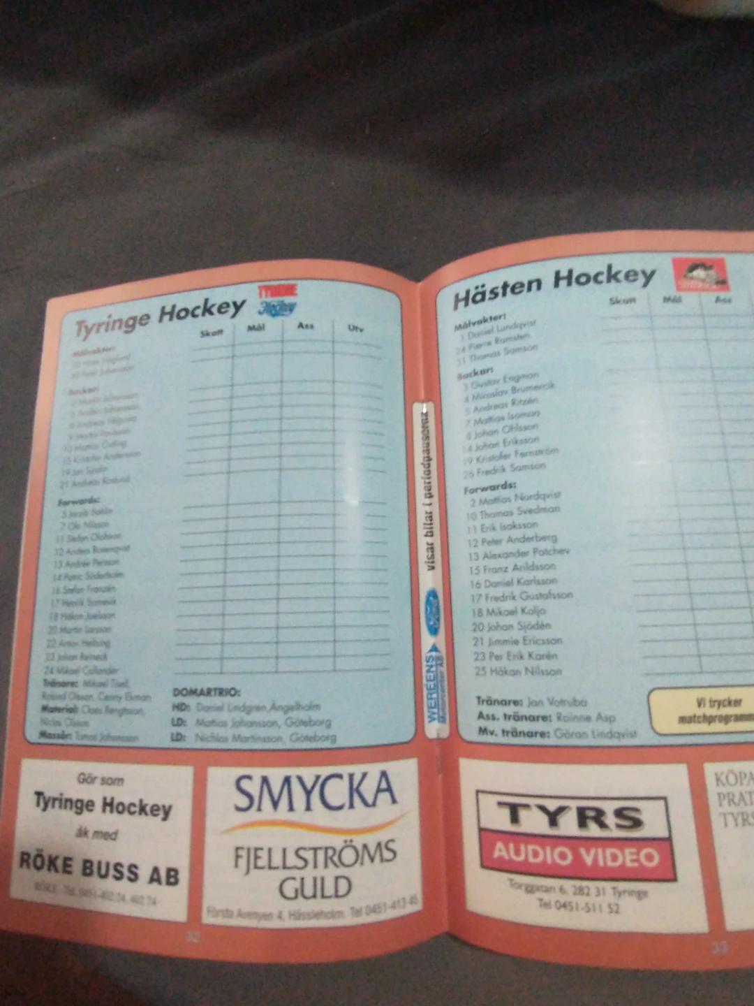 Swedish Pro Tyringe Hockey Program 2000-2001 - photo 3