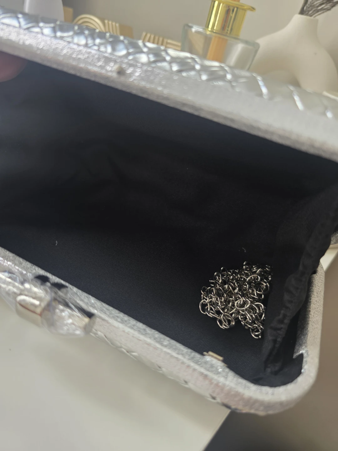 Silver Clutch Purse with Chain - photo 4
