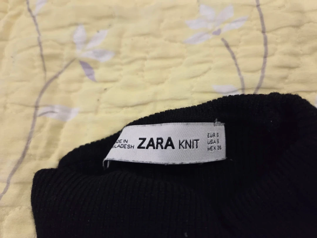 Zara Knit Black Turtleneck Sweater with Buttons - photo 2