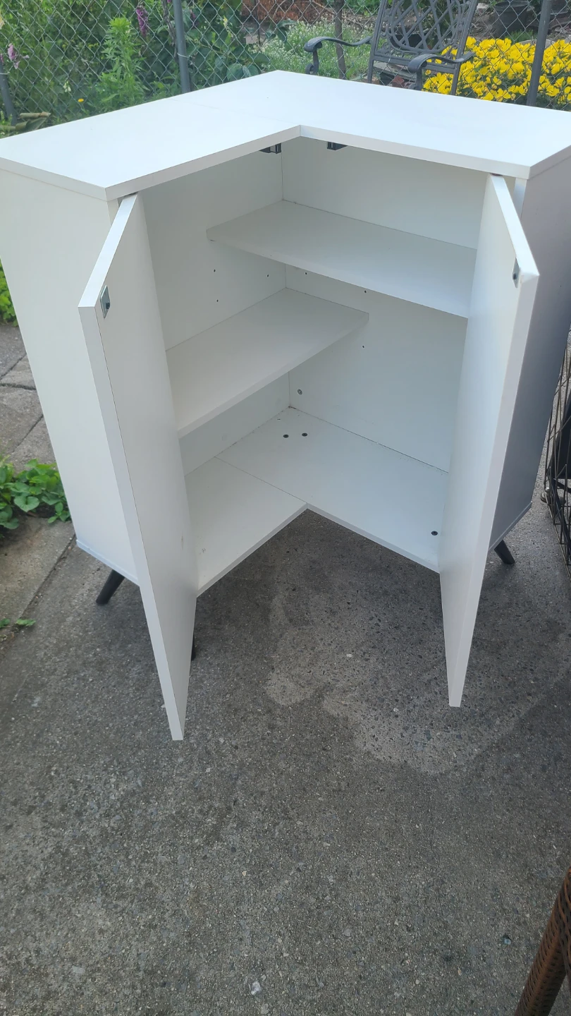 White Corner Cabinet with Doors - photo 4