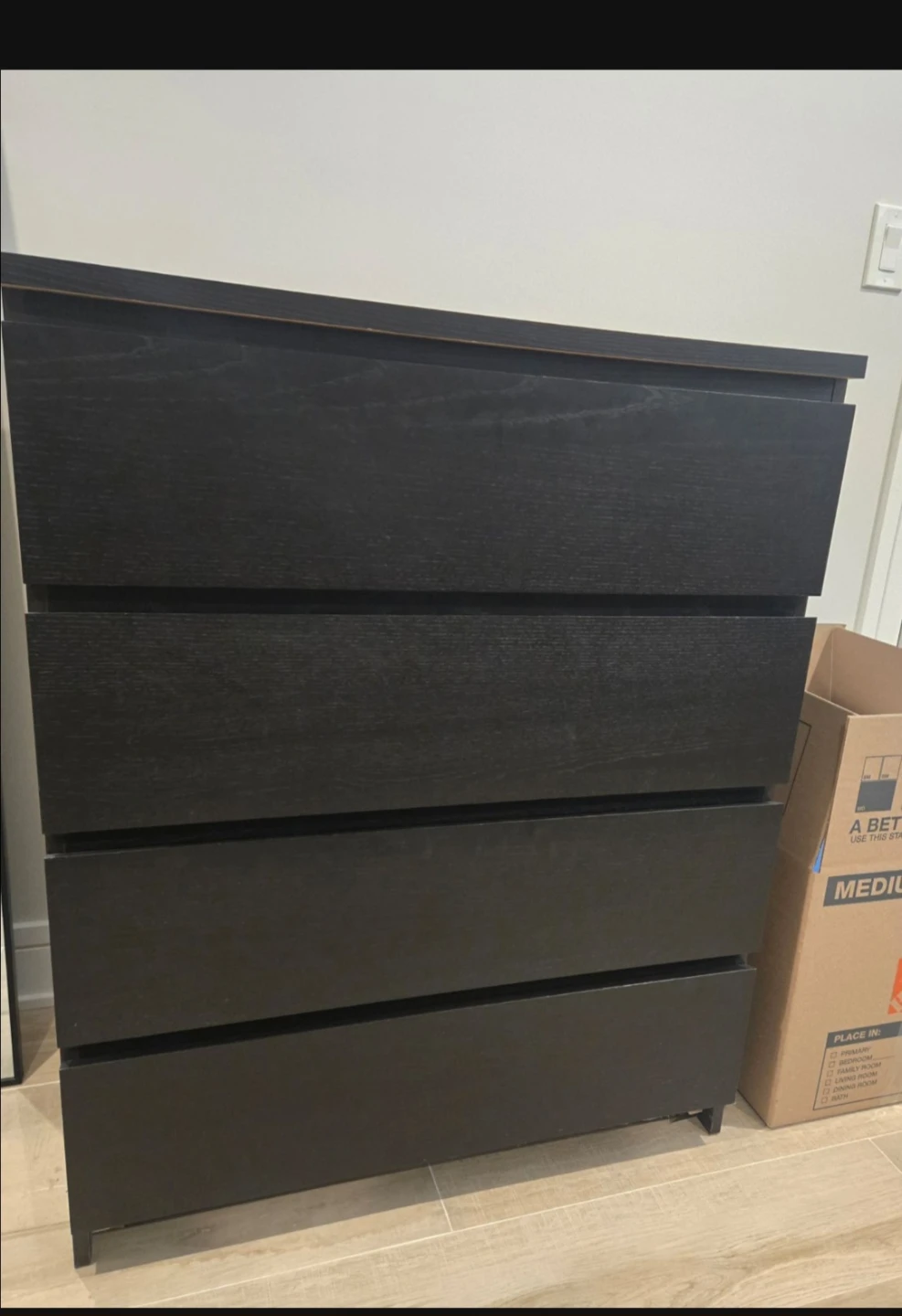 Black 4-Drawer Dresser