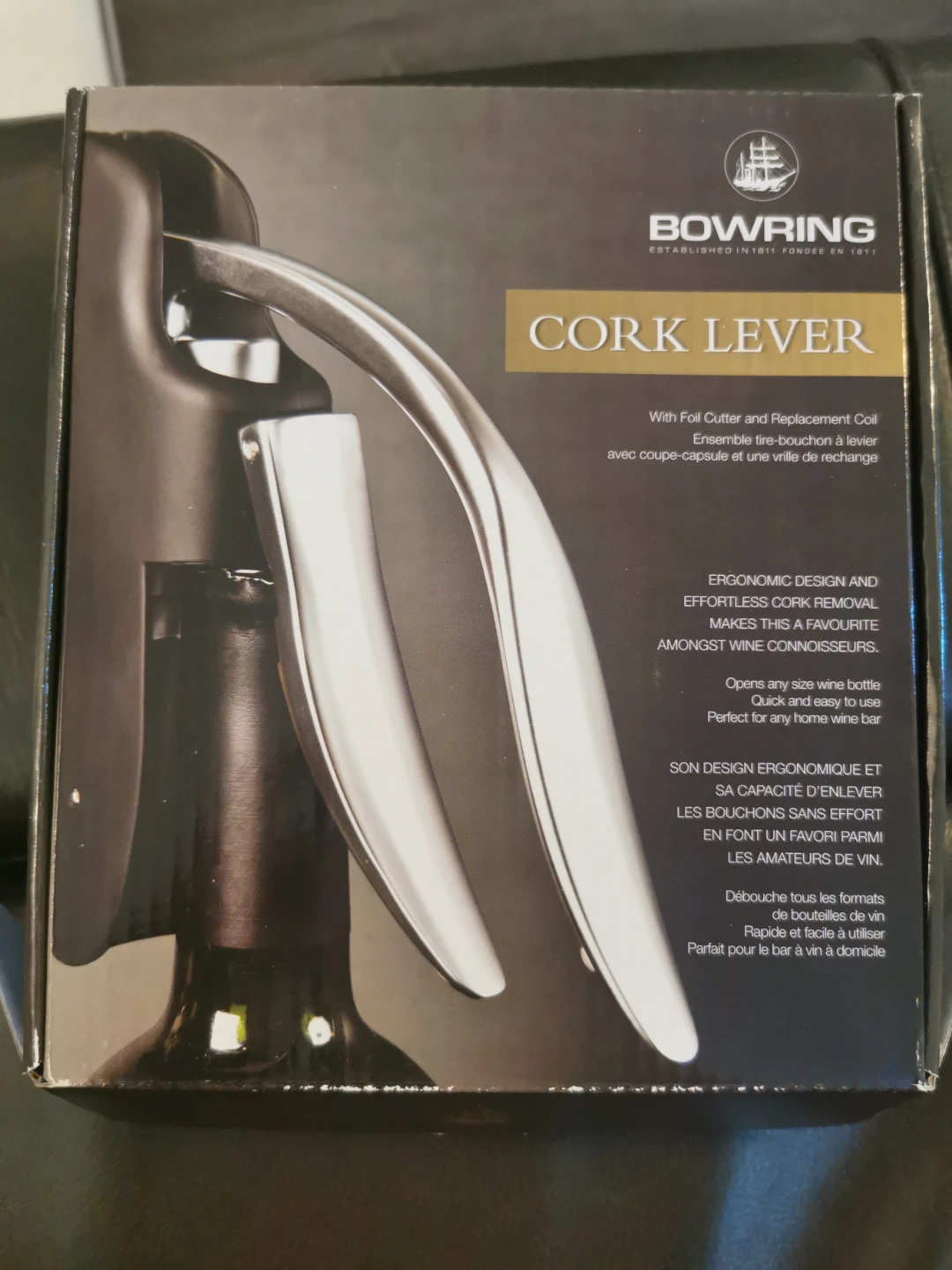 🥕BOWRING Cork Lever Wine Opener