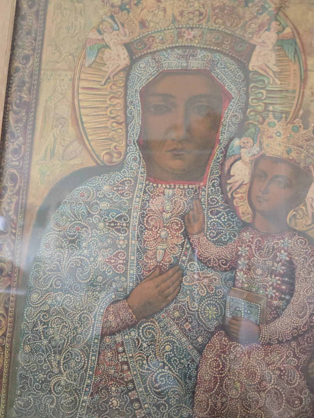 Framed Religious Icon - Black Madonna and Child - photo 2