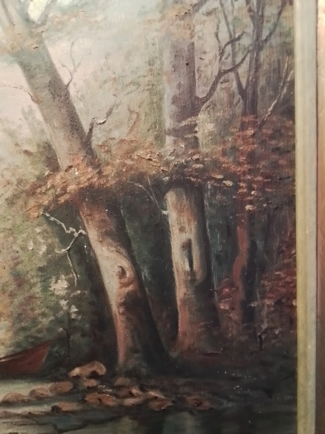 Framed Oil Painting of a Moonlit Landscape - photo 5