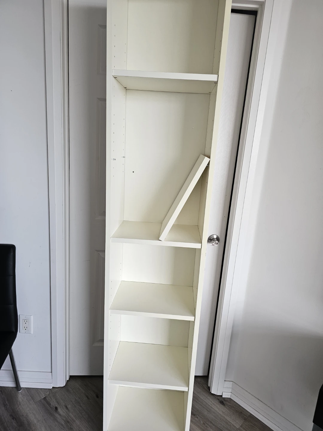 White Tall Narrow Bookcase - photo 2