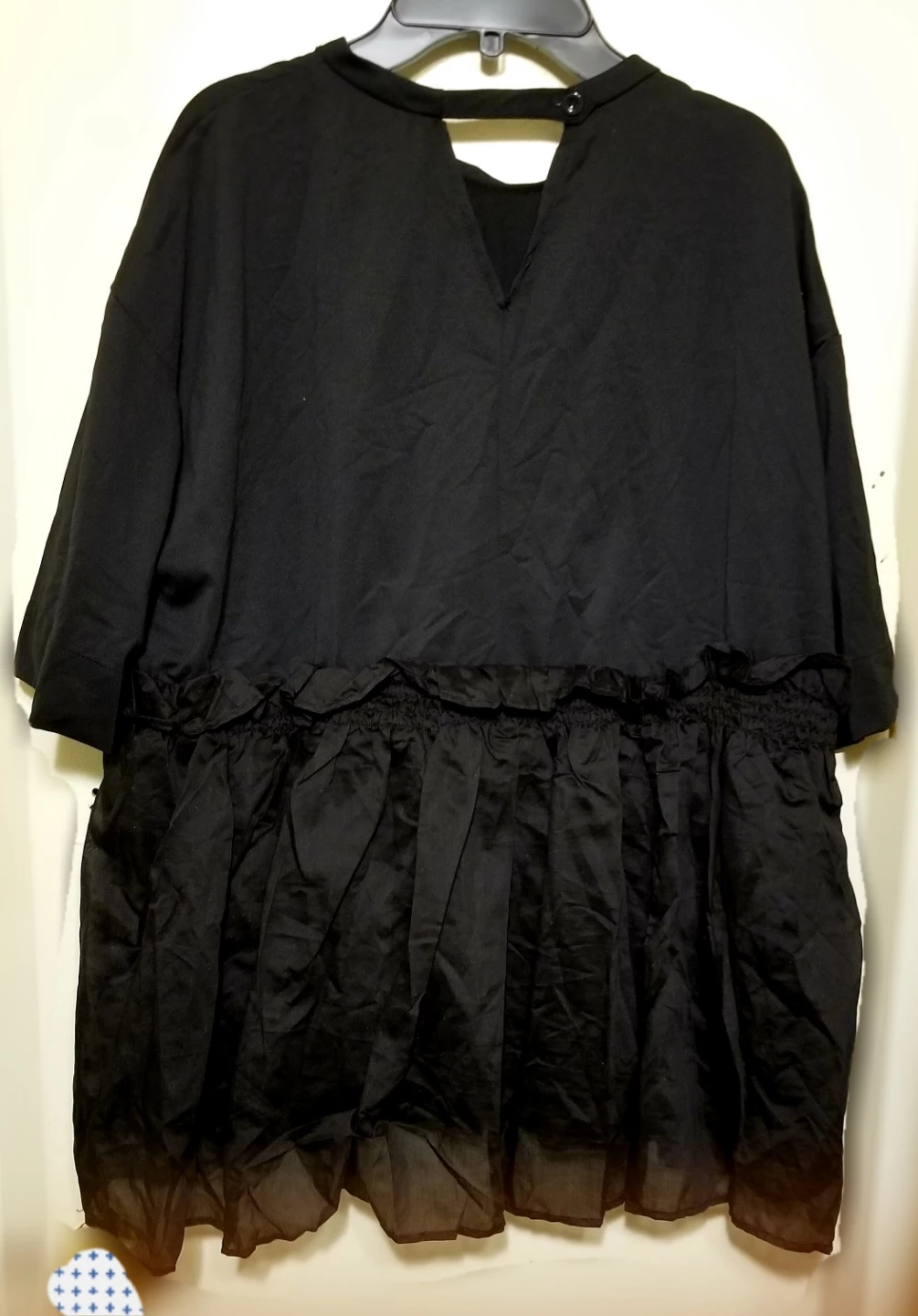 NWOT Women's Black Tunic Top with Ruffle Blouse ⚽ - photo 2