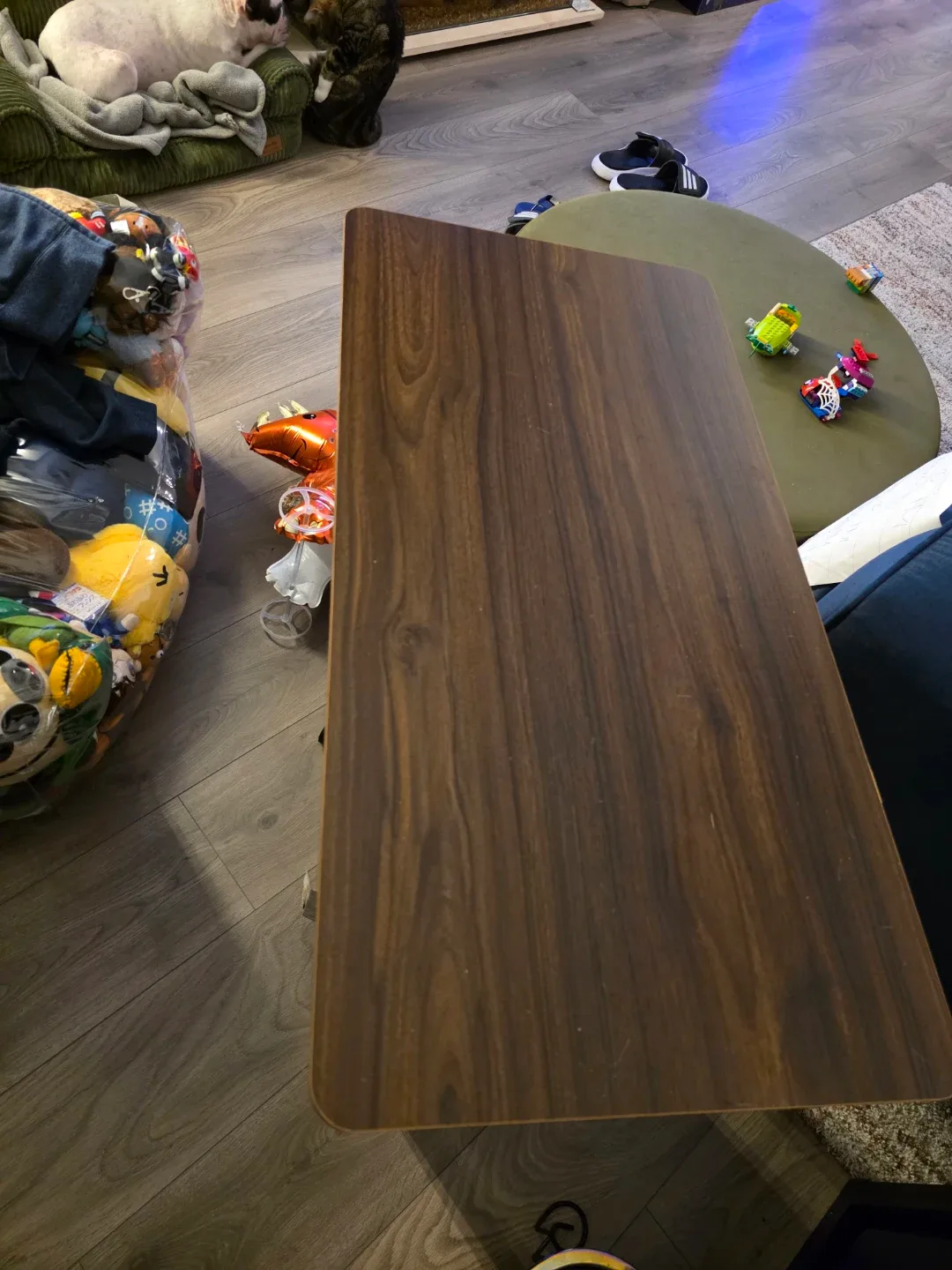 Adjustable C-Shaped Side Table with Wheels - photo 3