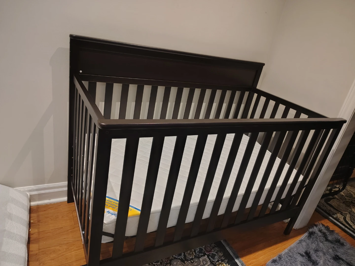 Dark Brown Wooden Crib