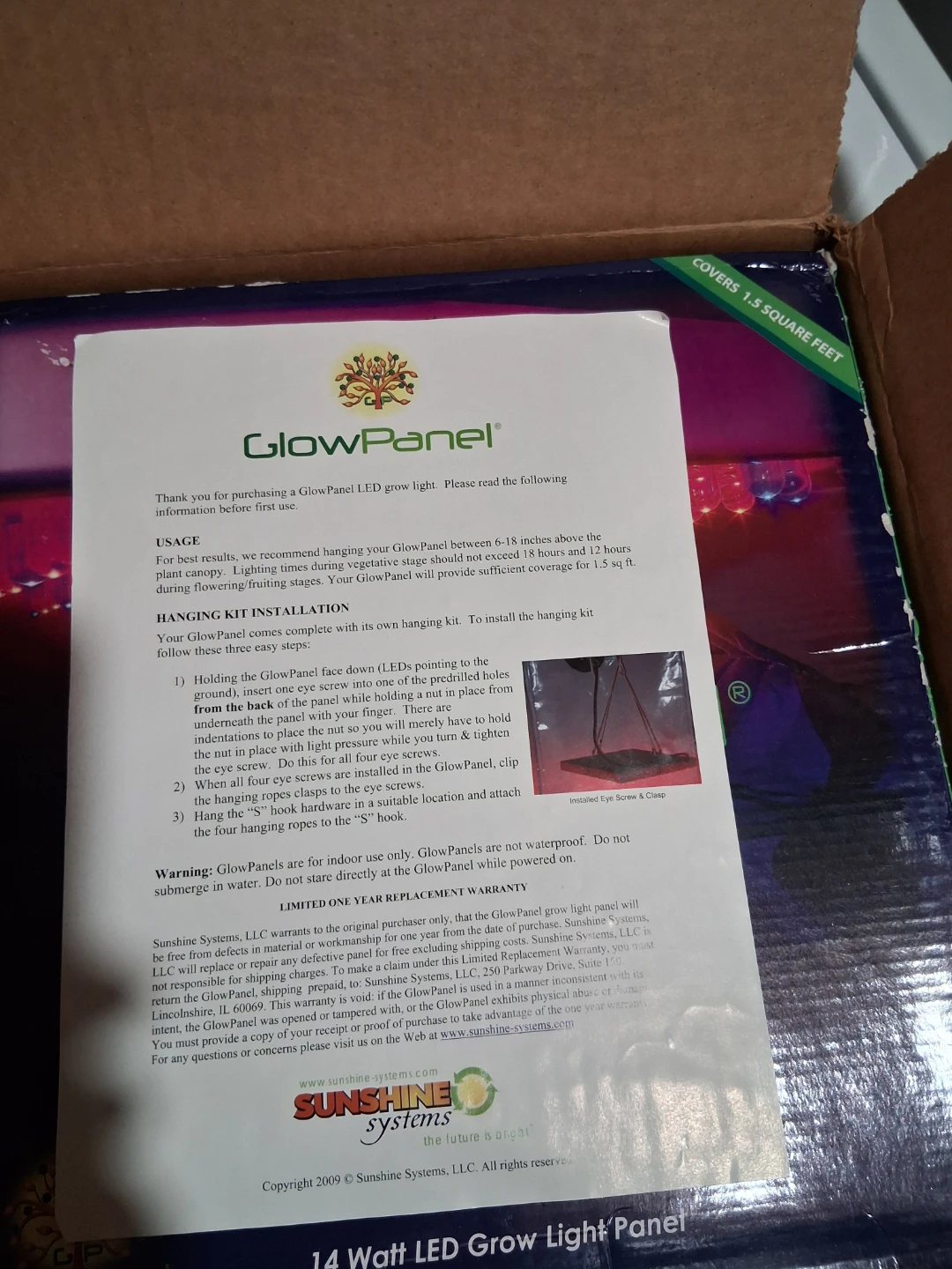 Sunshine Systems GlowPanel 14 Watt LED Grow Light Panel - photo 2