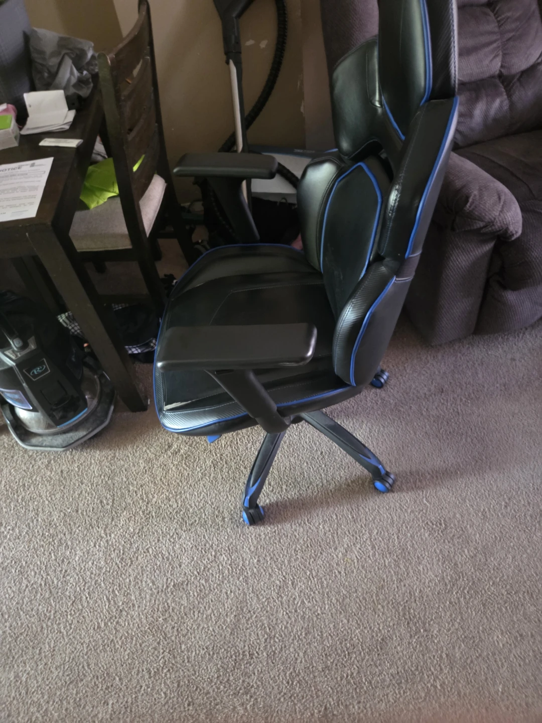 Black and Blue Gaming Chair - photo 2