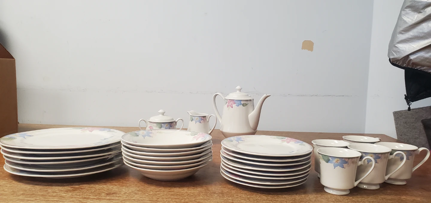 Floral Teacup and Saucer Set with Creamer and Sugar Bowl - photo 3